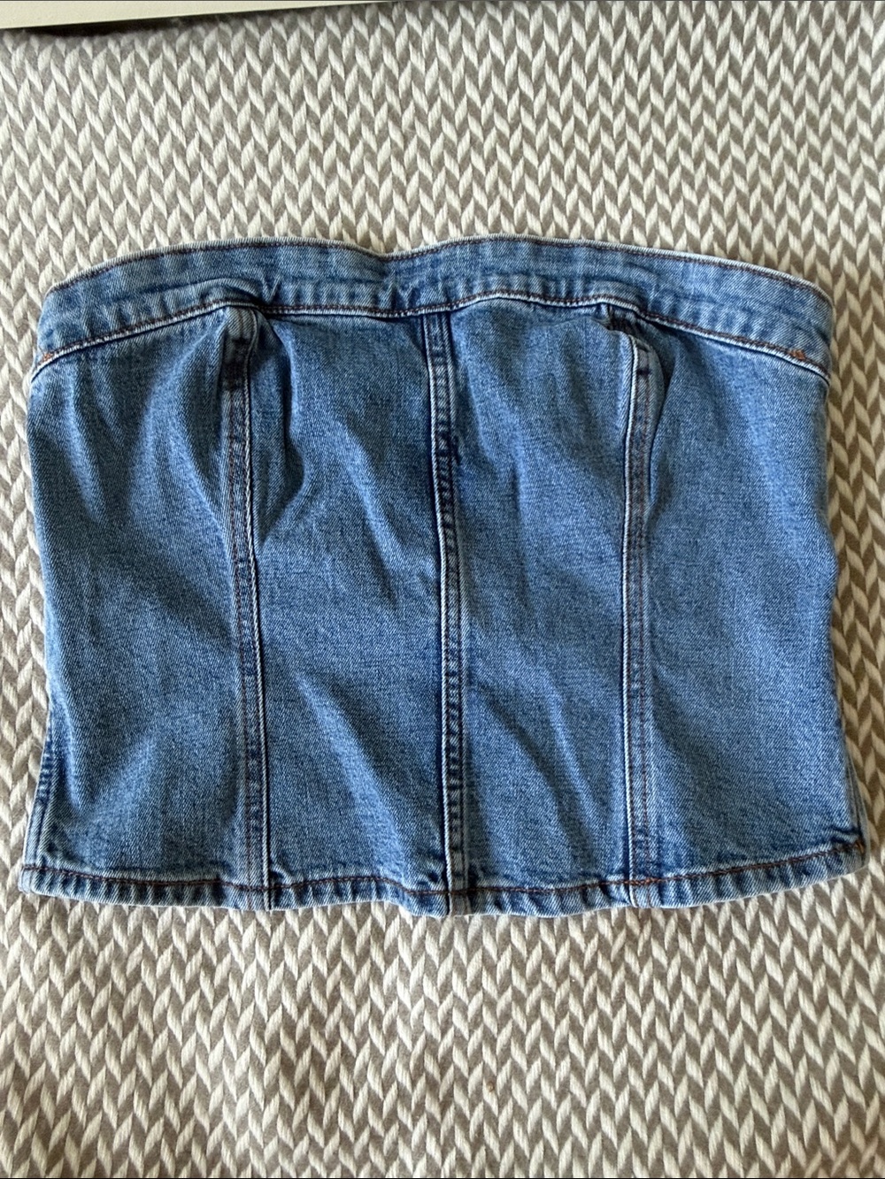 Abercrombie & Fitch Light Blue Denim Tube Top